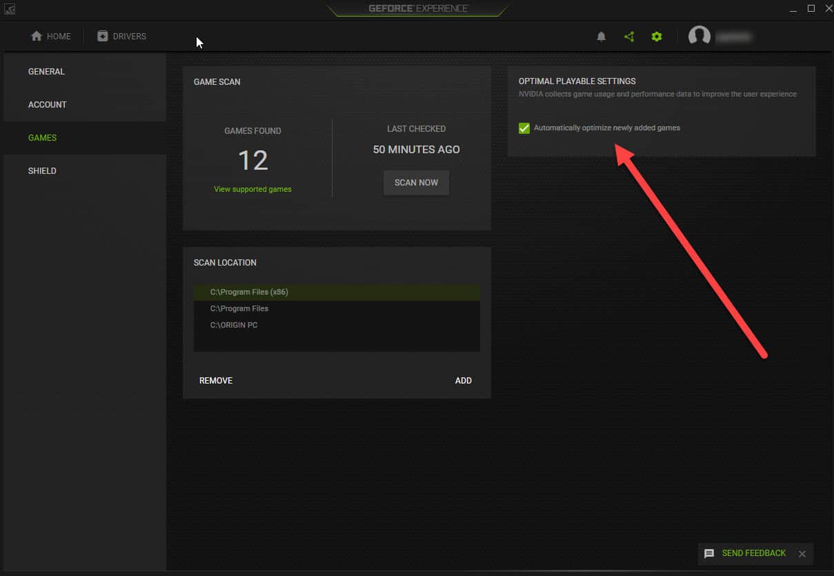 nvidia g force game cannot be optimized