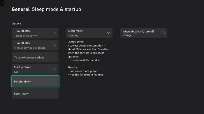 Perform a full shutdown on Xbox One