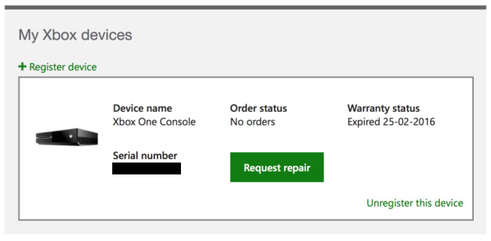 Xbox One repair services and extended warranties