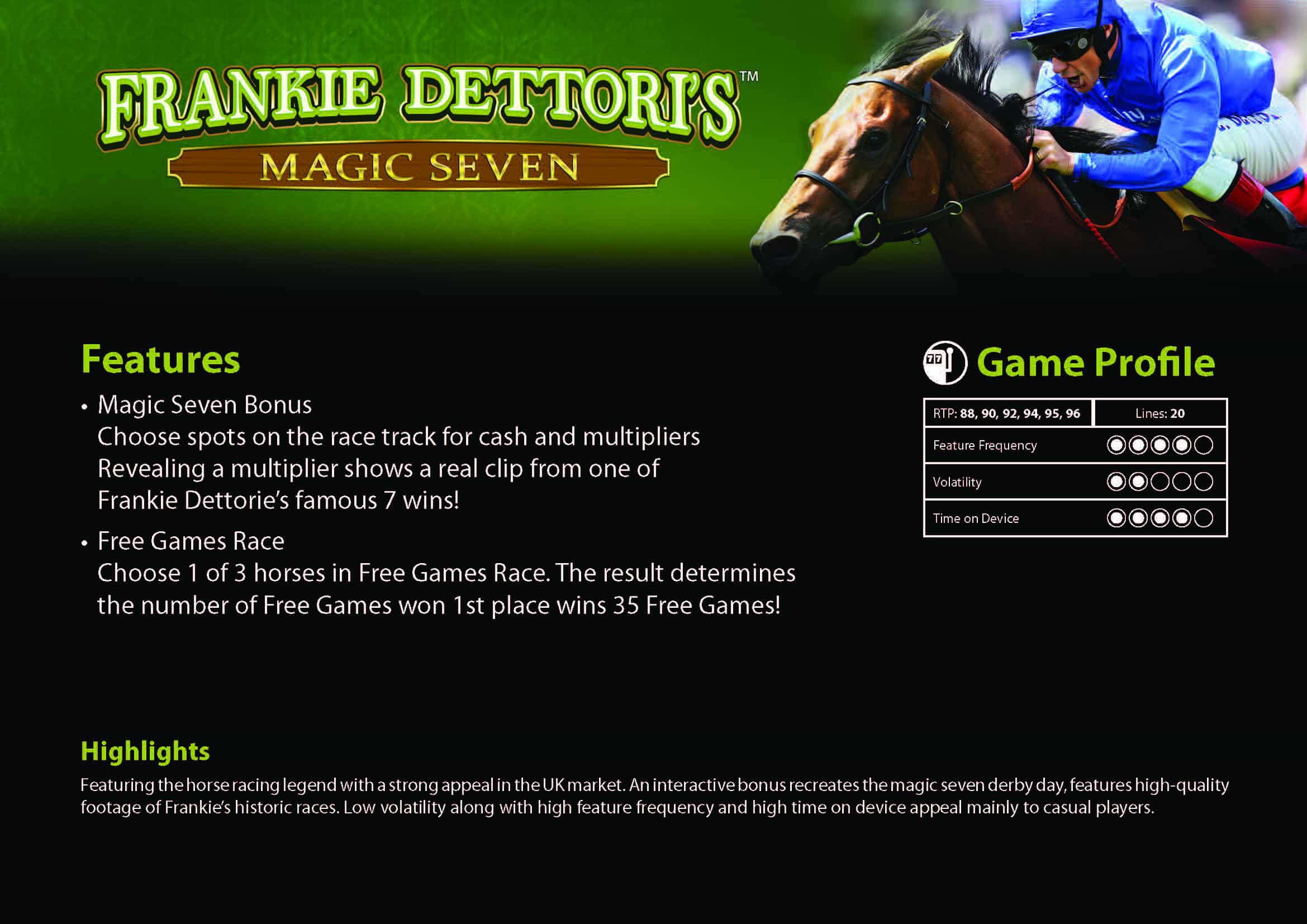 Frankie Dettori’s Magic Seven – For Racing Game Fans